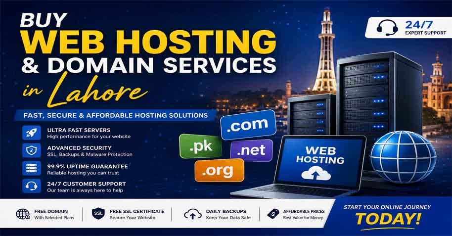 Buy Web Hosting and Domain Services in Lahore